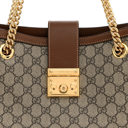 Gucci GG Supreme Monogram Medium Padlock Tote Beige Cuir 8 of 10
