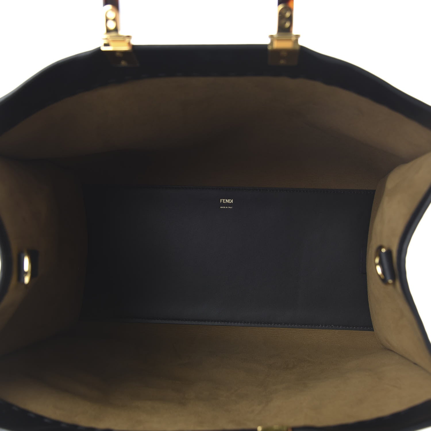 Fendi Vitello King Plexiglass Large Fendi Sunshine Shopper Tote Black 5 of 9
