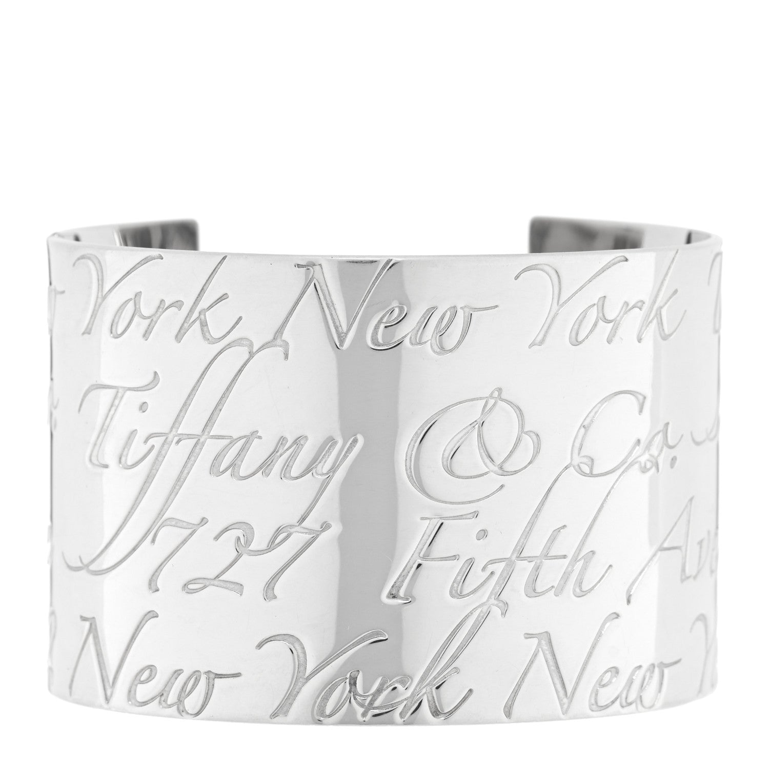 Tiffany Sterling Silver Wide Notes Cuff Bracelet 1 of 3