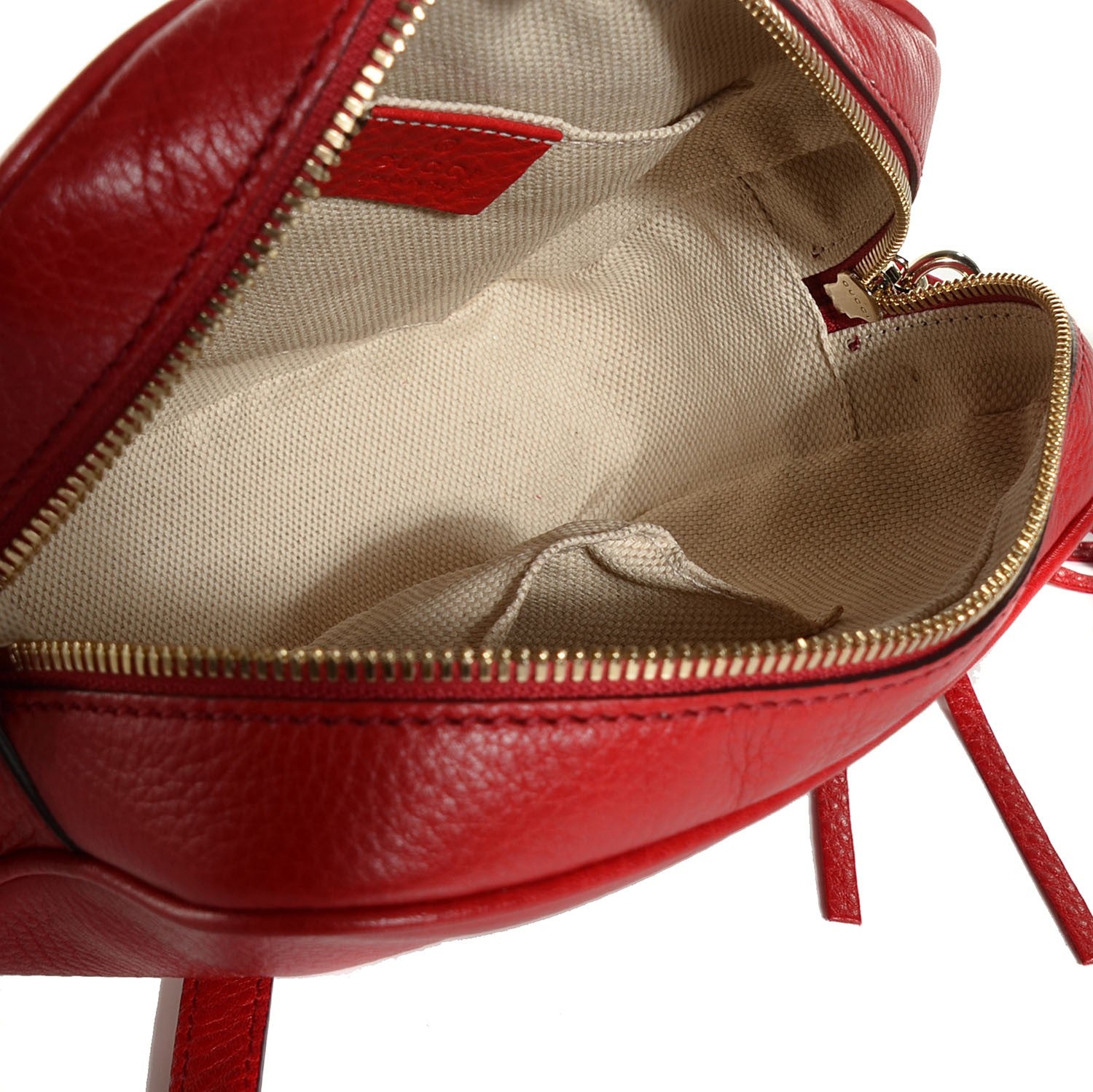 Gucci Pebbled Calfskin Small Soho Disco Bag Tabasco Red 5 of 7