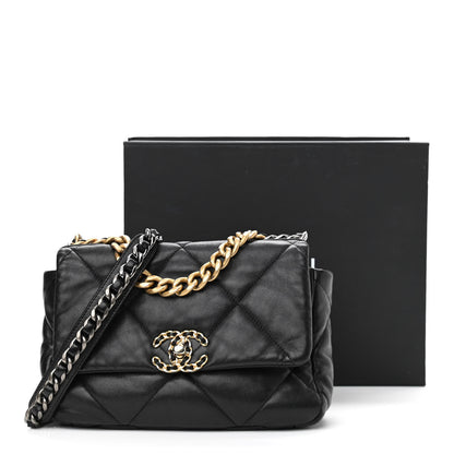 Chanel Lambskin Quilted Medium Chanel 19 Flap Black 16 of 16