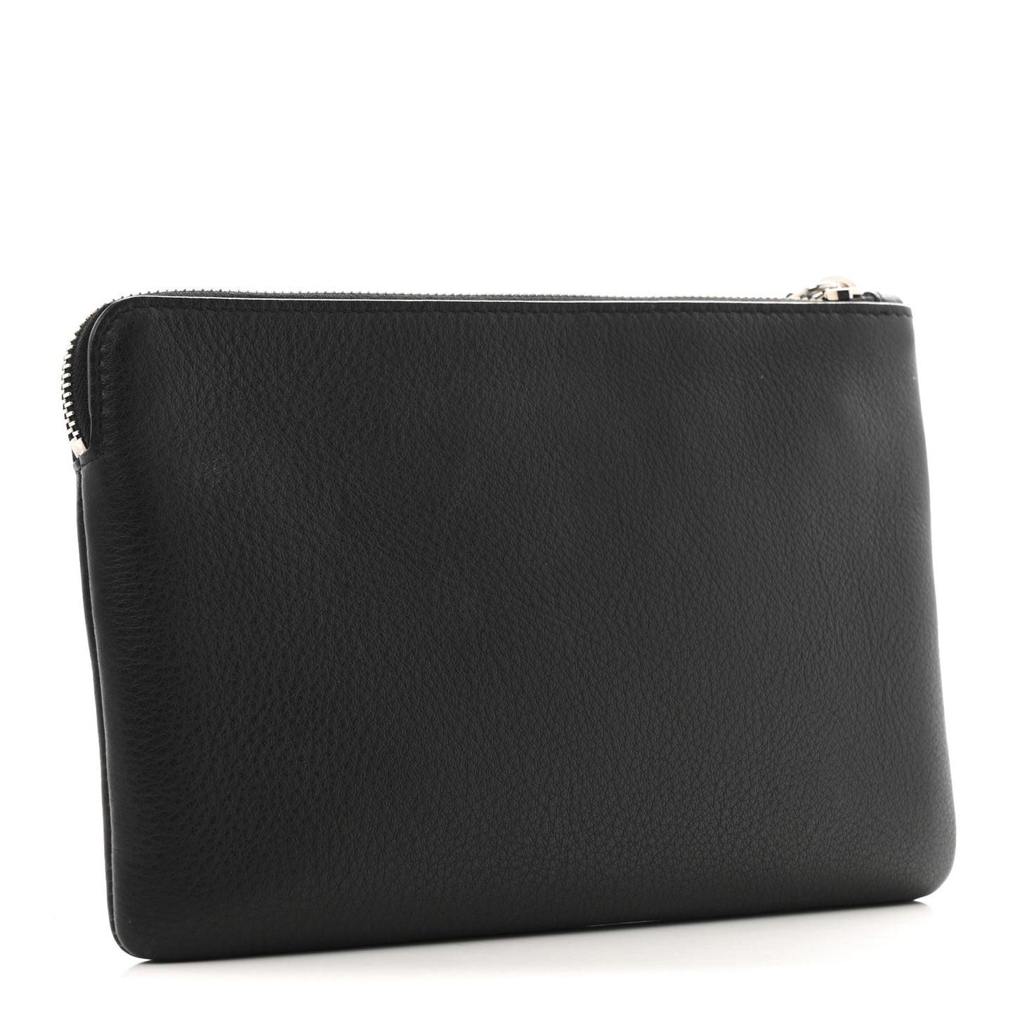 Calfskin Logo Medium Everyday Pouch Black
