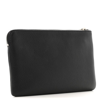 Balenciaga Calfskin Logo Medium Everyday Pouch Black 3 of 10