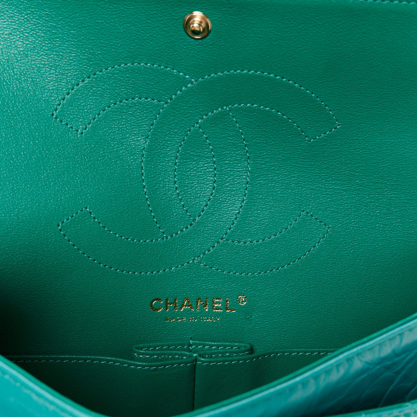 Aged Calfskin Quilted 2.55 Reissue 225 Flap Green