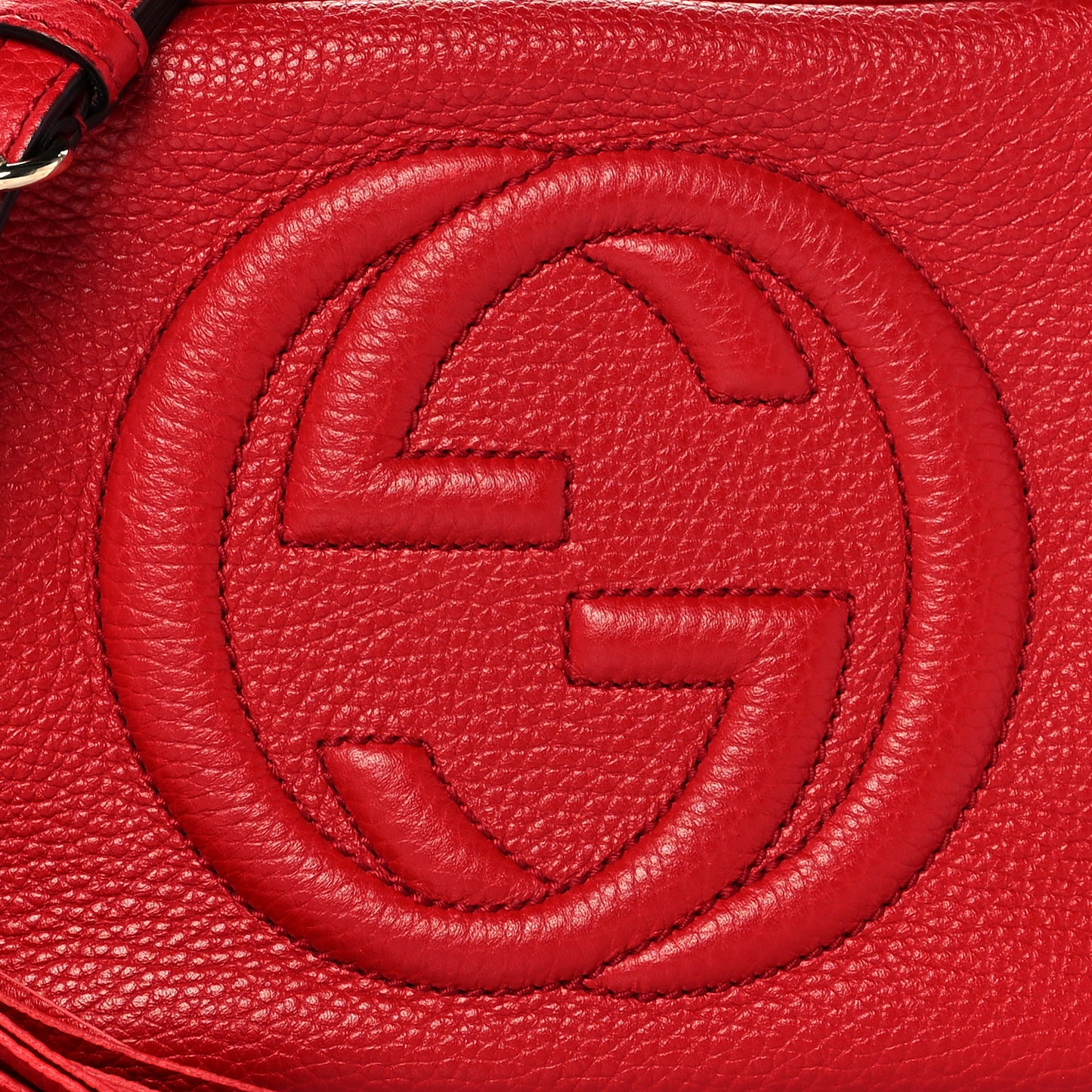 Pebbled Calfskin Small Soho Disco Bag Tabasco Red