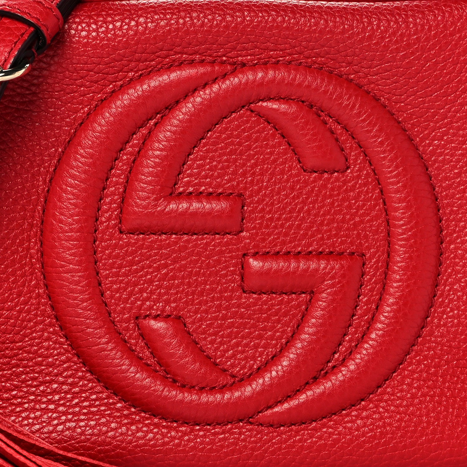 Gucci Pebbled Calfskin Small Soho Disco Bag Tabasco Red 9 of 13