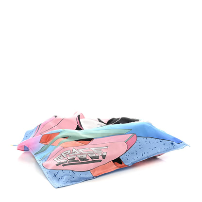 Hermes Silk Space Derby Furoshiki Bag GM Bleu Ciel Rose Vert Amande 3 of 10