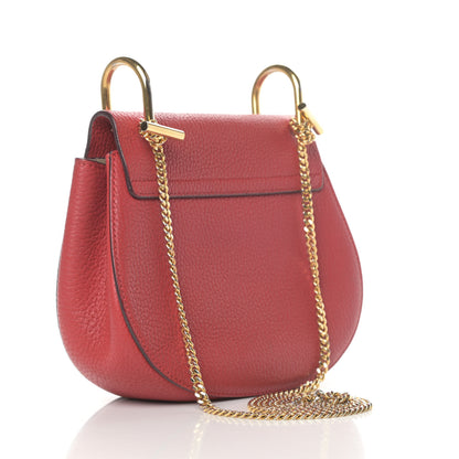 Chloe Grained Lambskin Mini Drew Shoulder Bag Intense Red 3 of 14