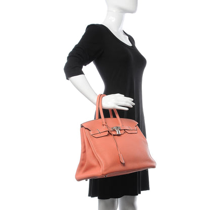 Hermes Taurillon Clemence Birkin 35 Crevette 2 of 36