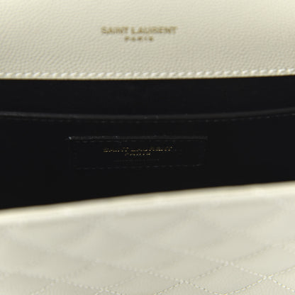 Saint Laurent Grain De Poudre Textured Mixed Matelasse Medium Triquilt Monogram Satchel Porcellana 8 of 10