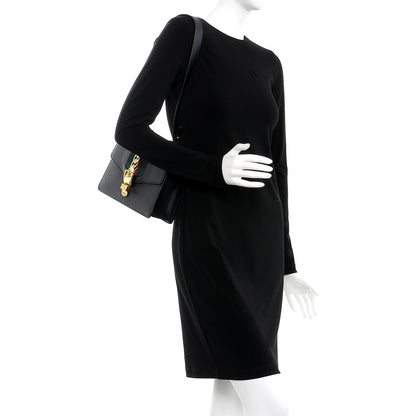 Gucci Calfskin Small Sylvie Shoulder Bag Black 2 of 12