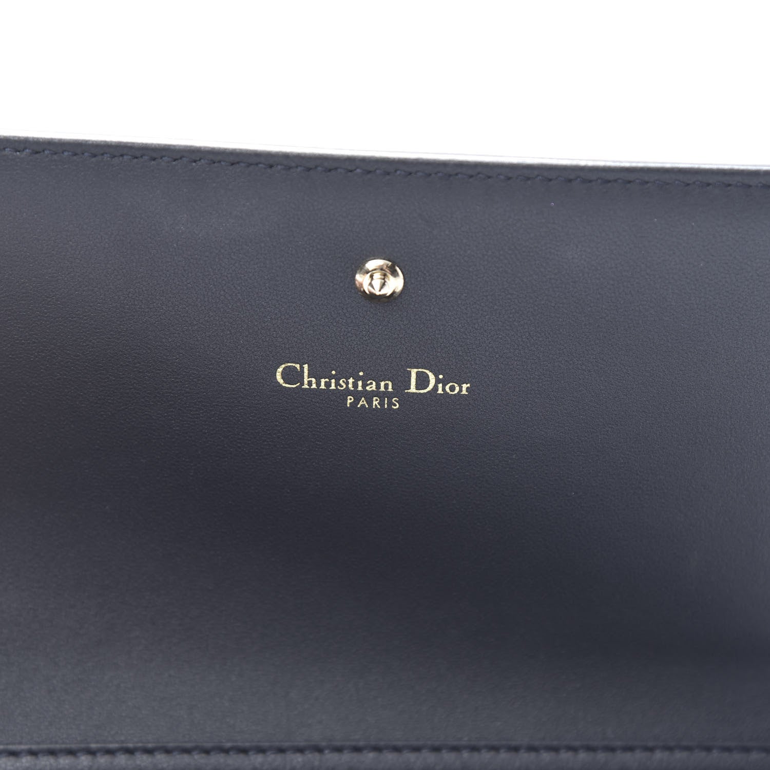 Christian Dior Metallic Patent Micro-Cannage Diorama Croisiere Chain Wallet Silver 6 of 11