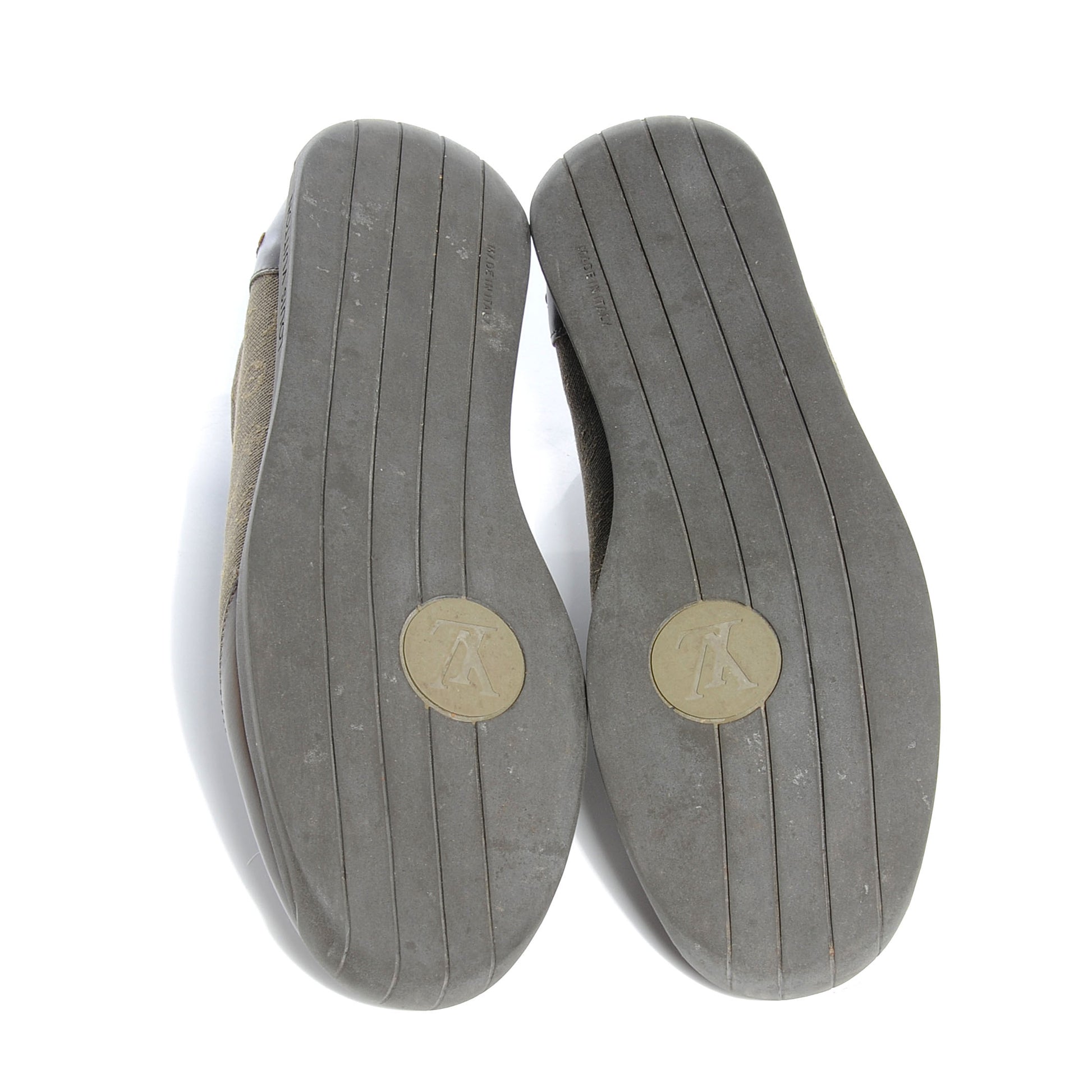 Louis Vuitton Mini Lin Monogram Sneakers Tennis Shoes 39 Kaki 5 of 10