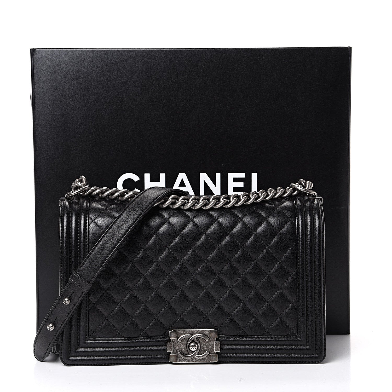 Chanel Lambskin Quilted New Medium Boy Flap Black 13 of 13
