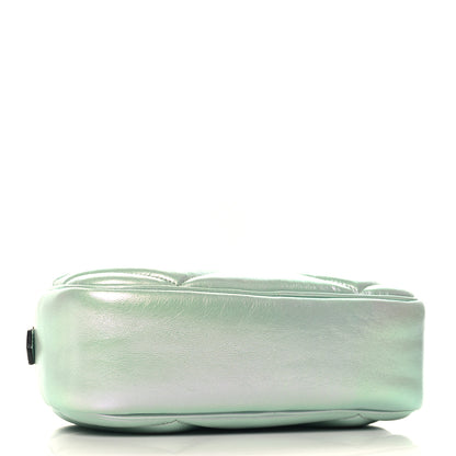 Gucci Iridescent Nappa Chevron Matelasse Small GG Marmont Chain Shoulder Bag Iridescent Salvy Green 4 of 11