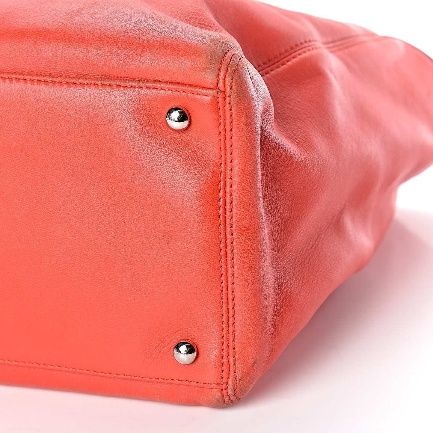 Lambskin Executive Cerf Shopper Tote Red