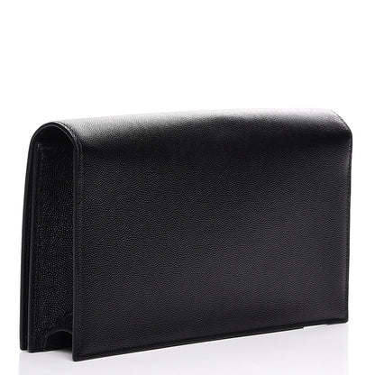 Saint Laurent Grain De Poudre Classic Monogram Clutch Black 3 of 7