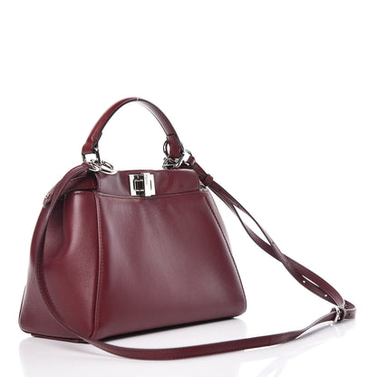 Fendi Nappa Mini Peekaboo Iconic Satchel Bordeaux 3 of 10