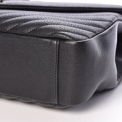 Saint Laurent Sheepskin Matelasse Chevron Monogram Large College Satchel Black 11 of 11