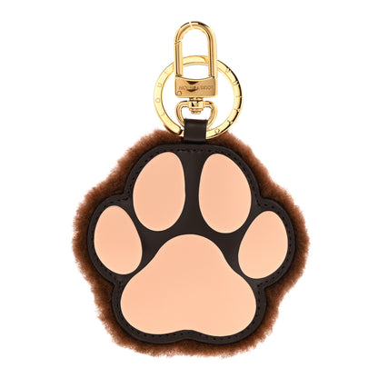 Louis Vuitton Shearling LV Paw Key Holder Bag Charm Brown 1 of 6