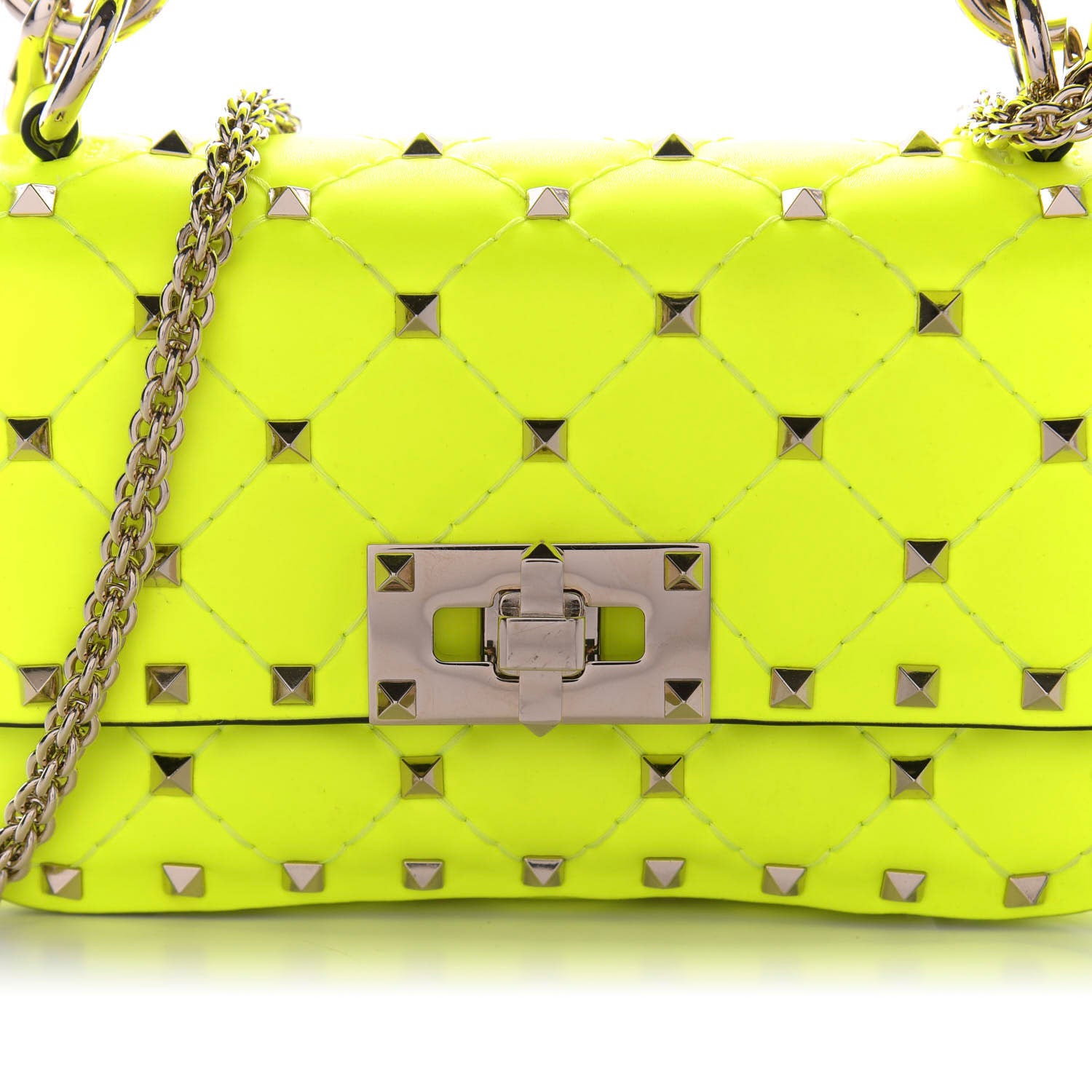 Valentino Garavani Calfskin Mini Rockstud Spike Shoulder Bag Lime 8 of 8