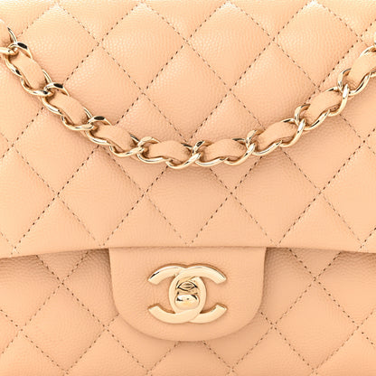 Chanel Caviar Quilted Medium Double Flap Beige 8 of 12