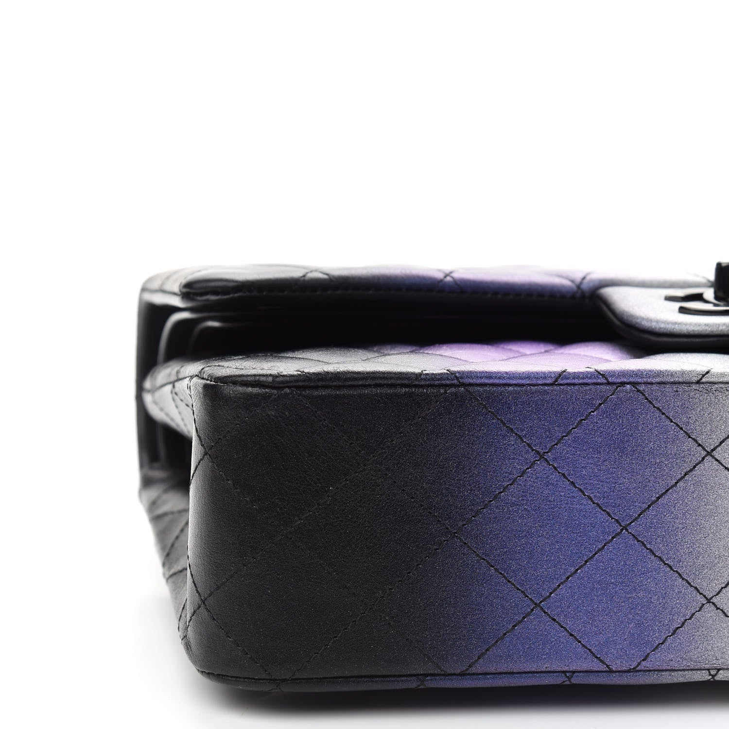 Chanel Calfskin Quilted Ombre Medium Double Flap Black 8 of 10