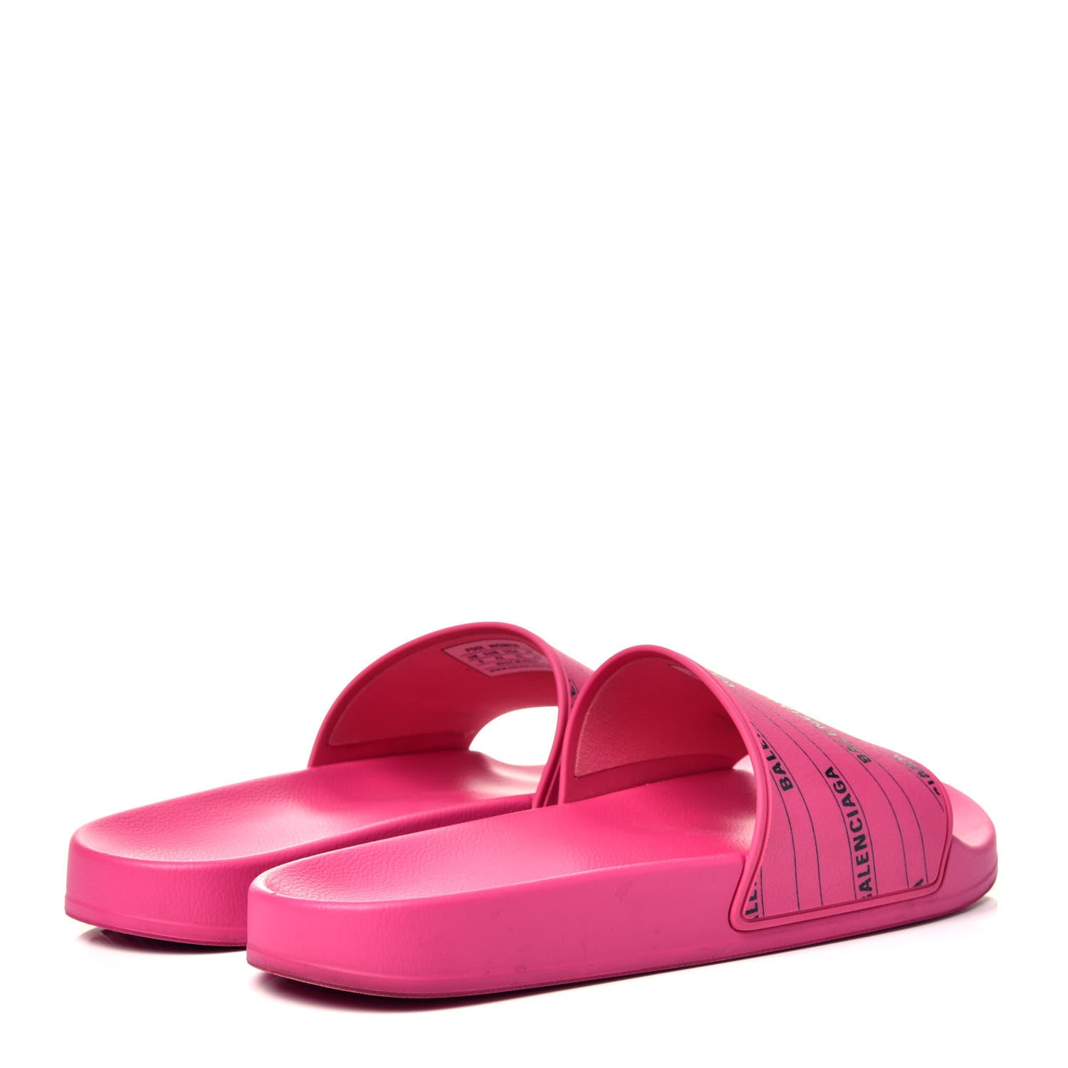 Balenciaga Rubber Allover Logo Womens Pool Slide Sandals 42 Pink Black 4 of 7