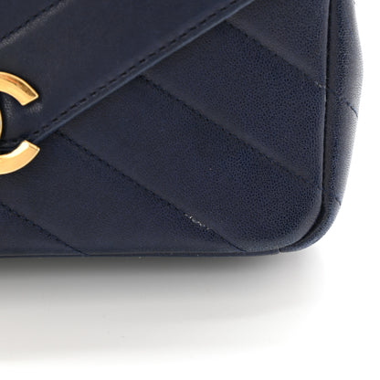 Chanel Lambskin Chevron Mini Coco Envelope Flap Navy 12 of 13