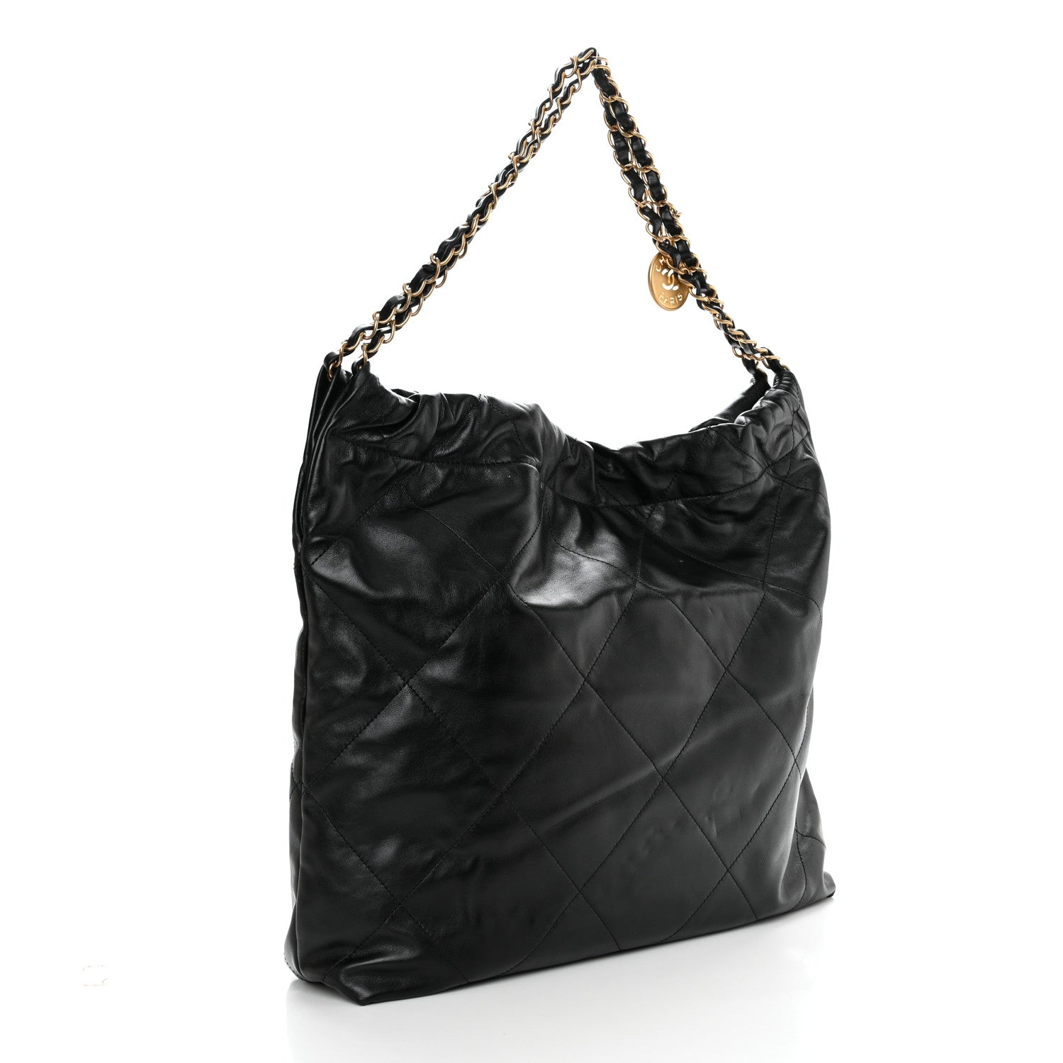 Chanel Shiny Calfskin Quilted Small Chanel 22 Black 4 of 12
