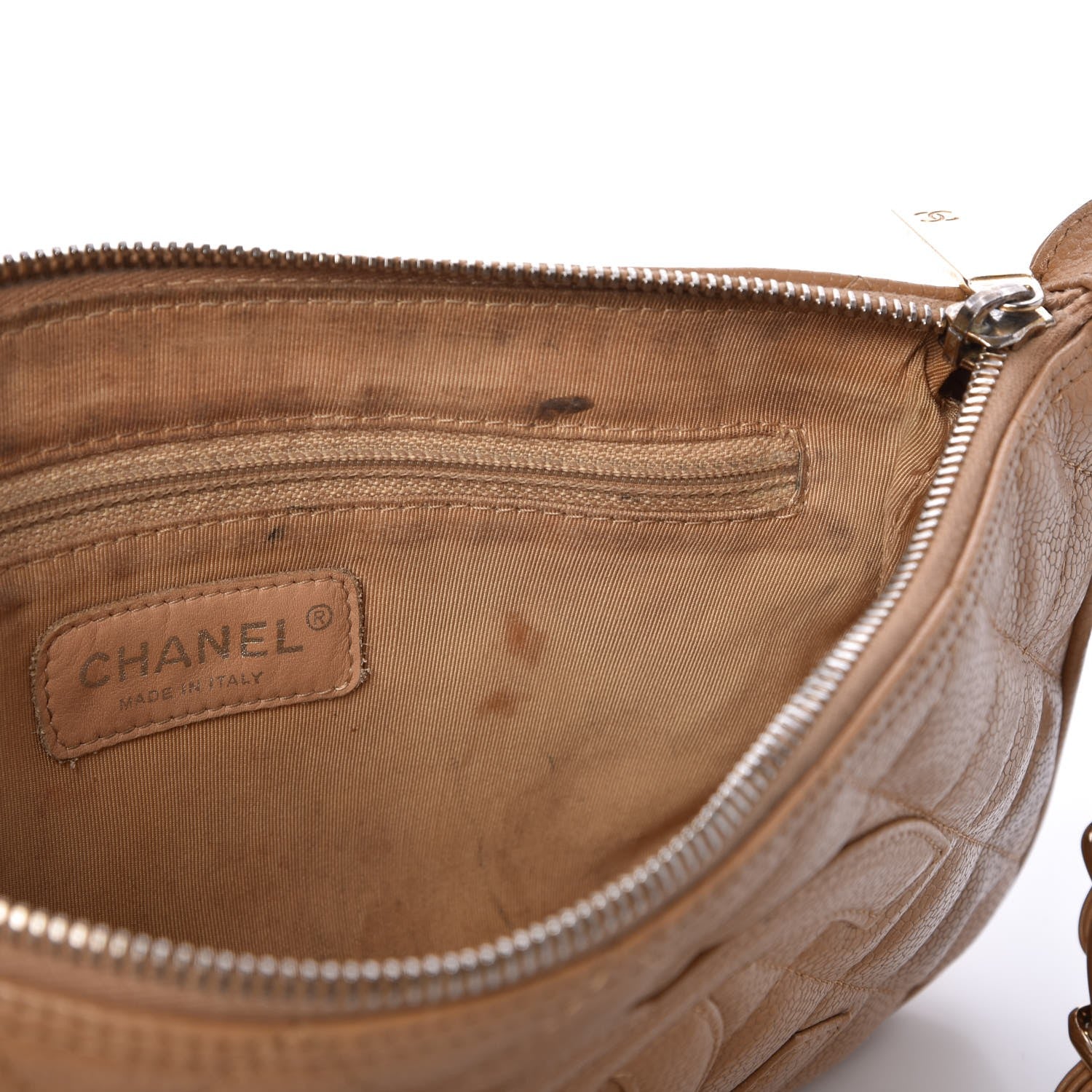 Chanel Caviar Quilted CC Shoulder Bag Beige 10 of 16