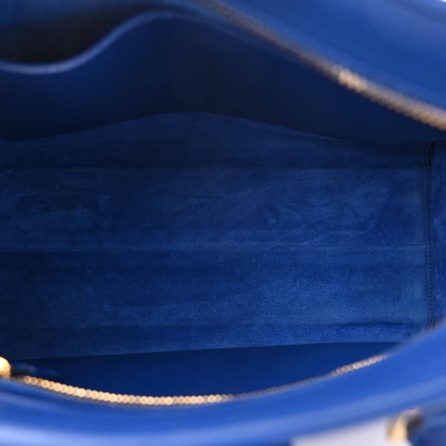 Saint Laurent Calfskin Small Monogram Cabas Blue Majorelle 5 of 15