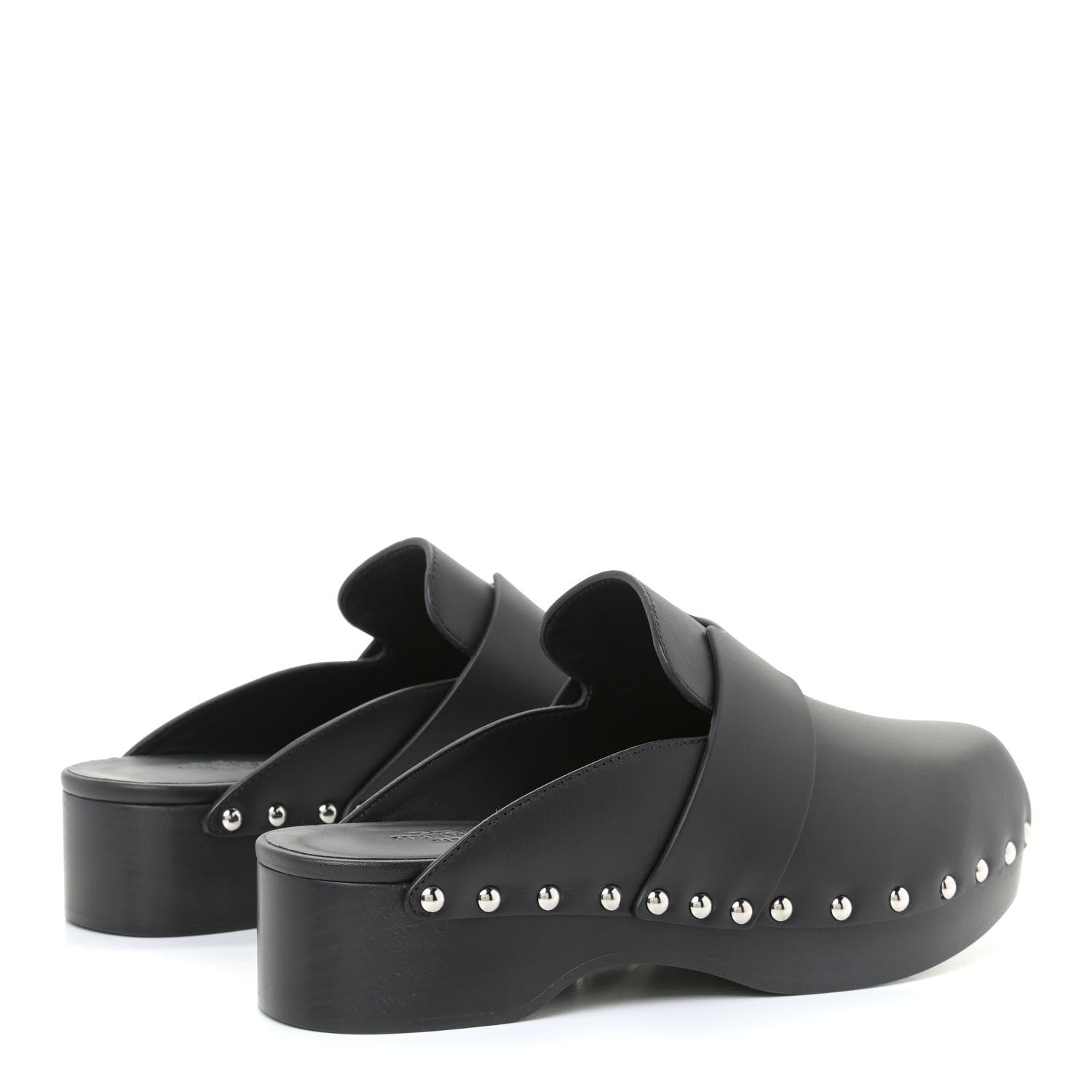 Hermes Calfskin Calya Mules 36 Black 3 of 10