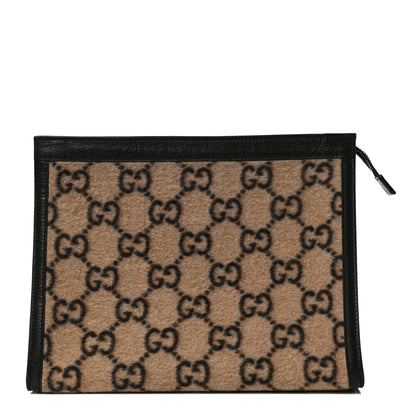 Gucci Monogram Wool Pouch Brown 1 of 12