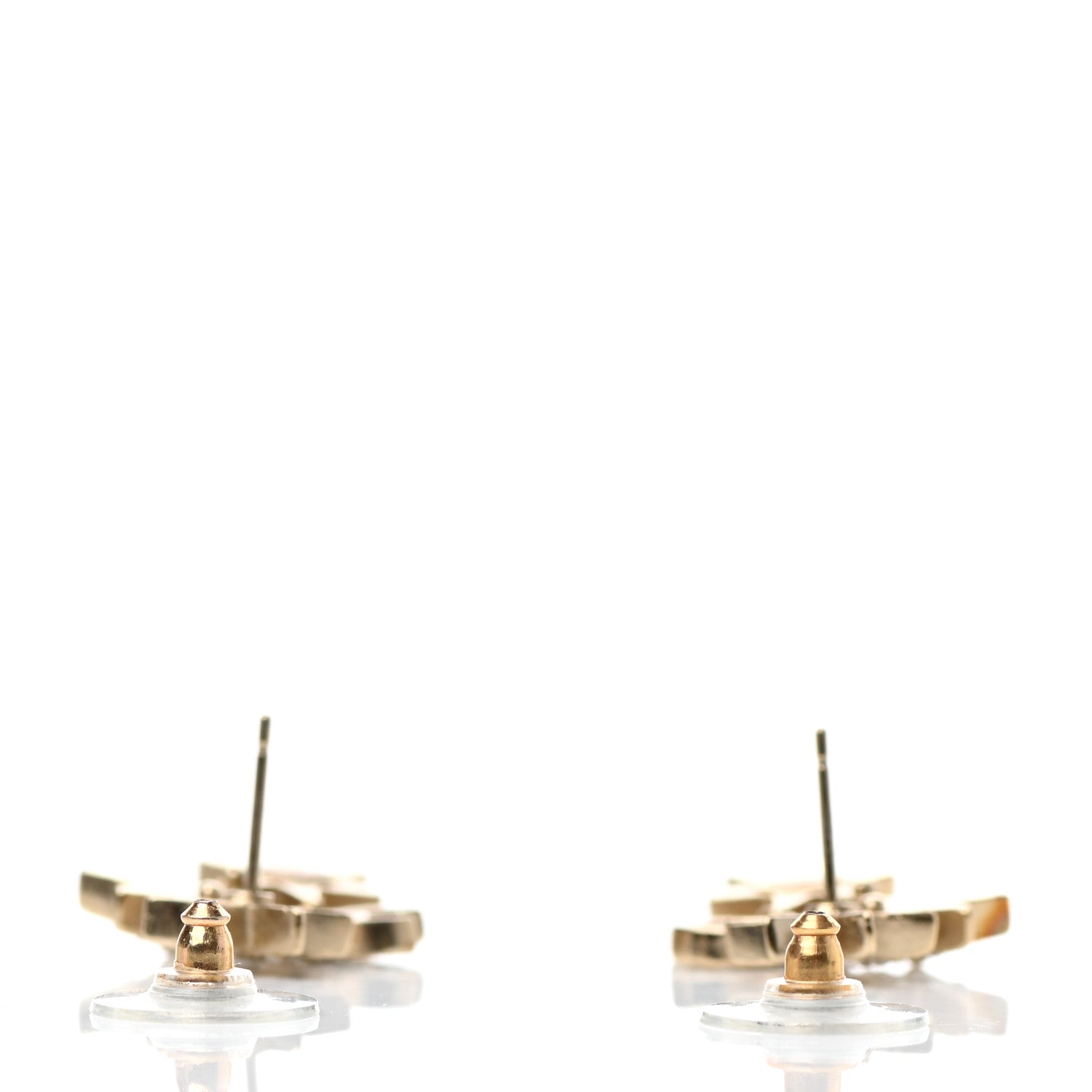 Chanel Crystal Pearl CC Star Earrings Gold 3 of 5