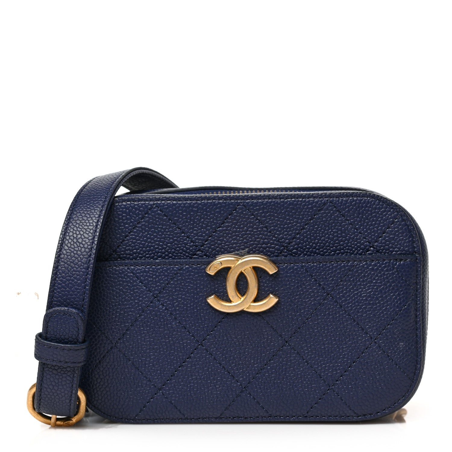 Chanel Caviar Stitched Waist Bag Blue 1 of 9