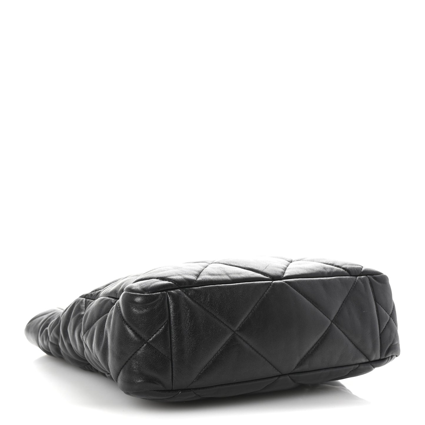 Lambskin Quilted Chanel 19 Shopping Bag Black