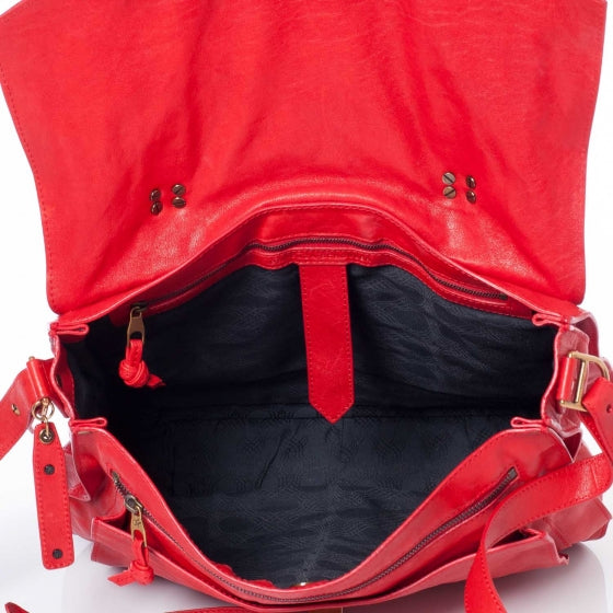 Lambskin PS1 Large Satchel Red