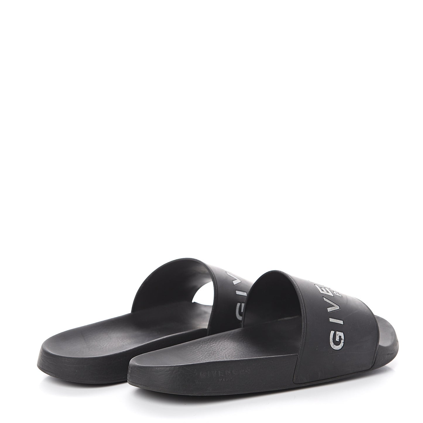 Rubber Logo Pool Slide Sandals 12 Black