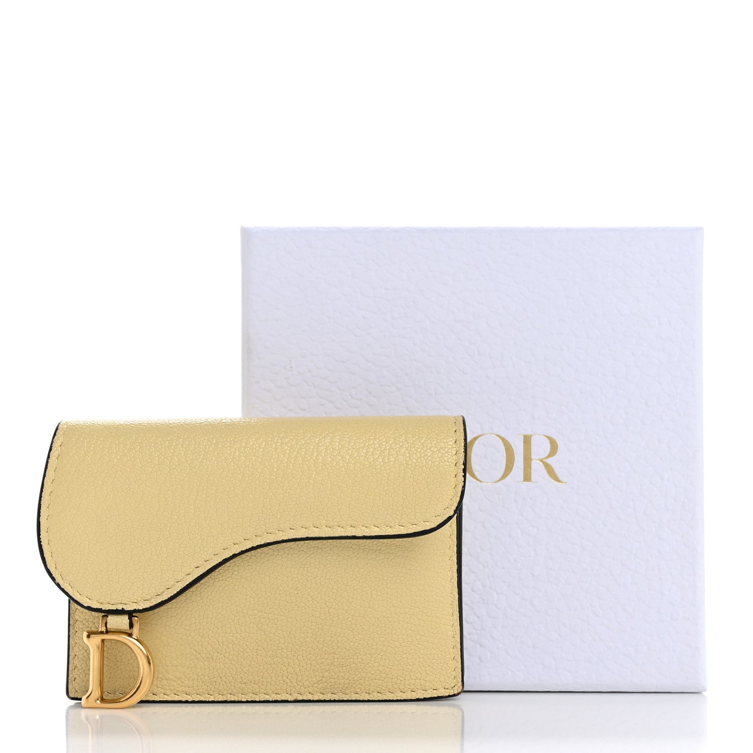 Christian Dior Goatskin Saddle Card Holder Pastel Yellow 11 of 11