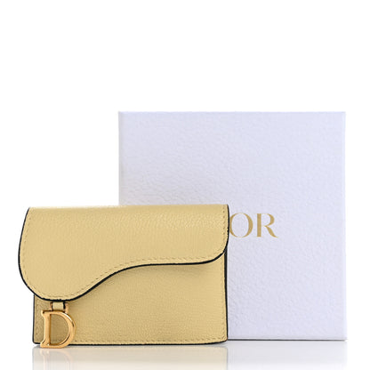 Christian Dior Goatskin Saddle Card Holder Pastel Yellow 11 of 11