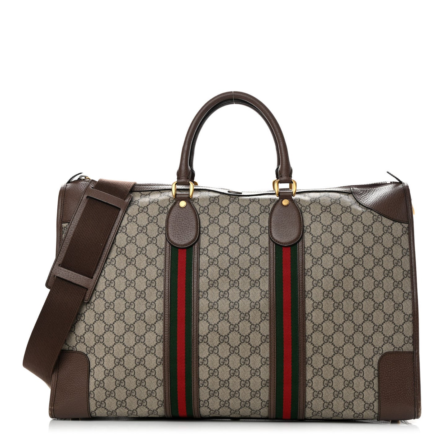 GG Supreme Monogram Web Large Ophidia Carry-On Duffle Bag Beige New Acero