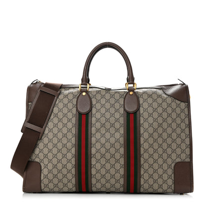 Gucci GG Supreme Monogram Web Large Ophidia Carry-On Duffle Bag Beige New Acero 1 of 18
