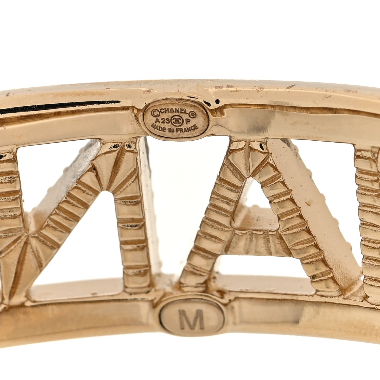 Chanel Crystal CC Logo Bracelet M Gold 4 of 4