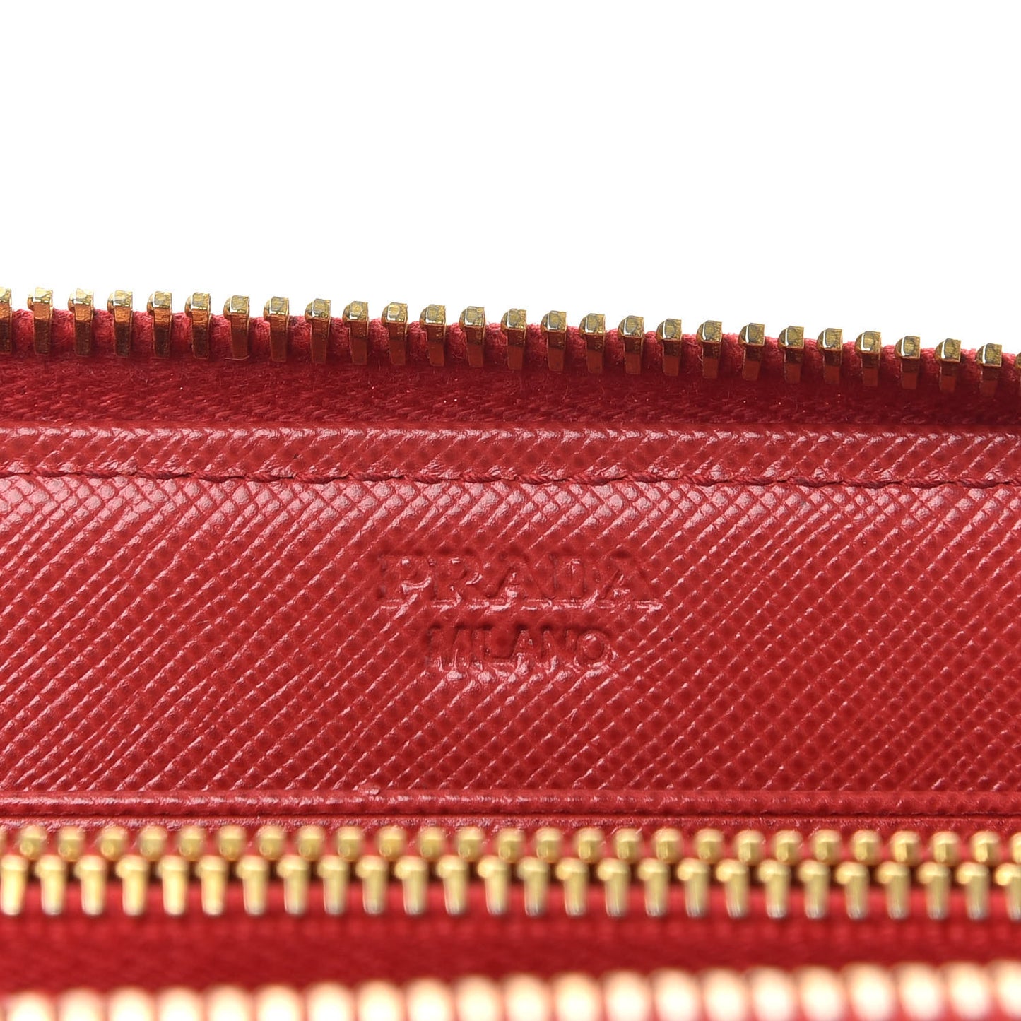 Saffiano Metal Zip Around Wallet Fuoco