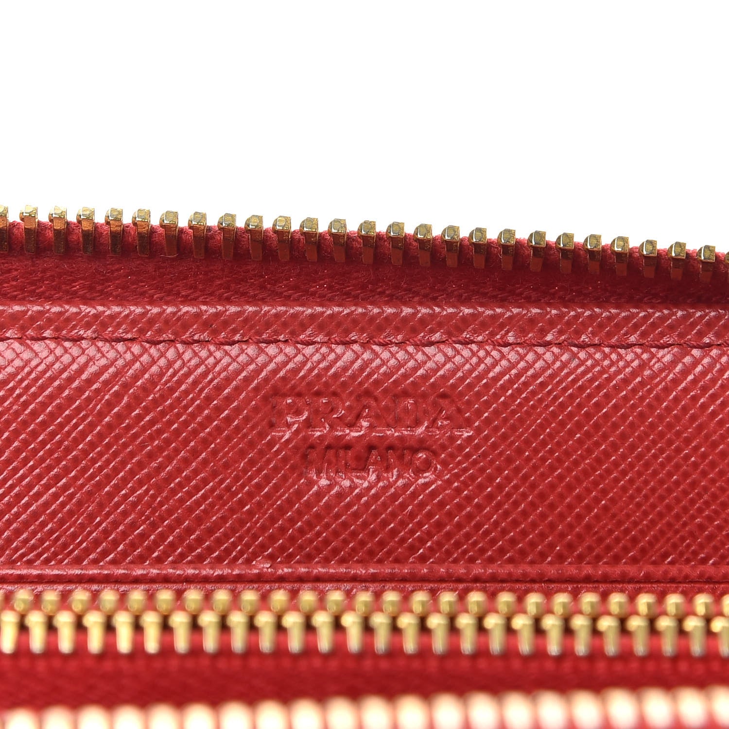 Prada Saffiano Metal Zip Around Wallet Fuoco 6 of 6
