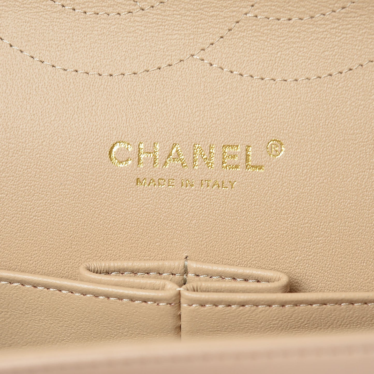 Lambskin Quilted Jumbo Double Flap Beige Clair