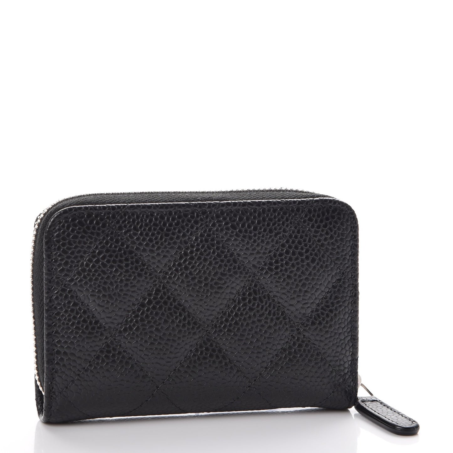 Caviar Quilted Zip Coin Purse Black
