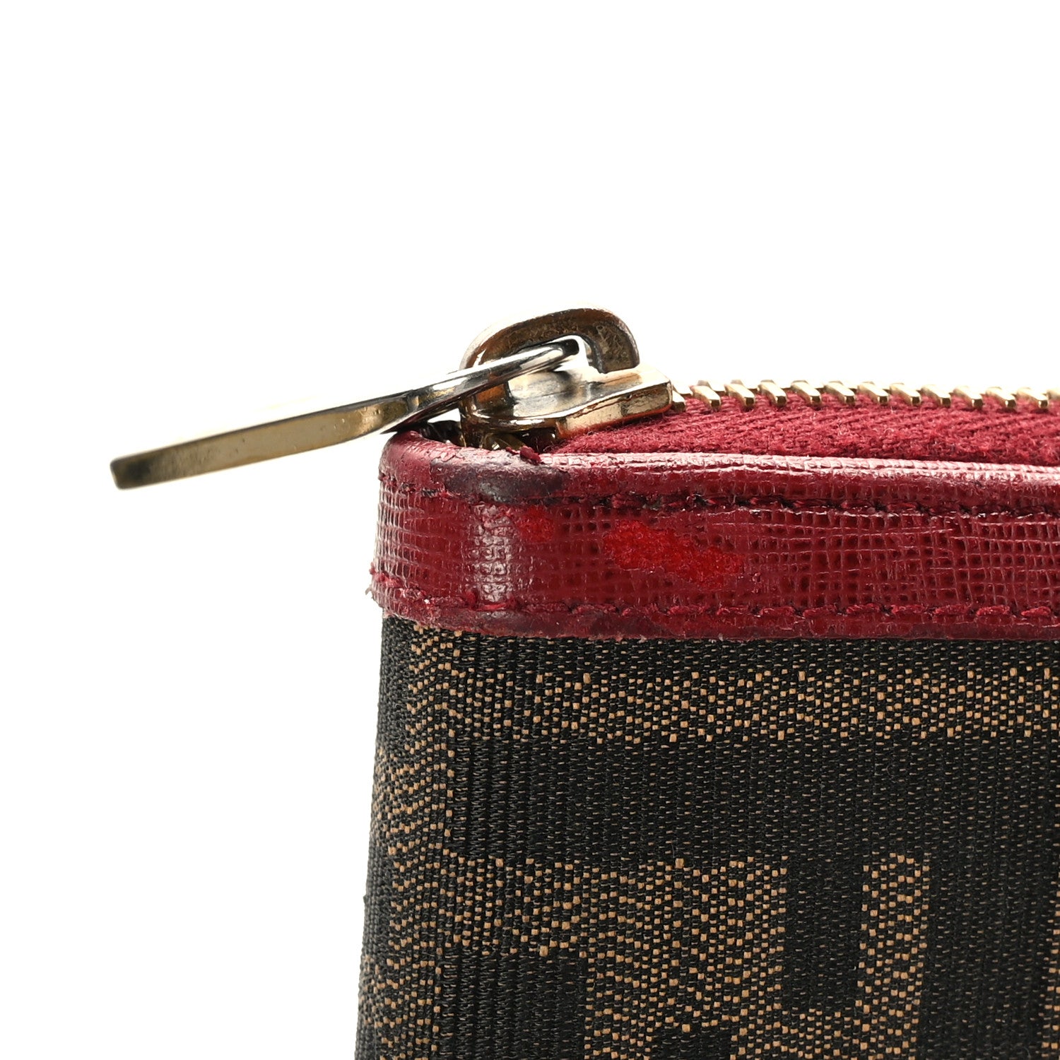 Fendi Zucca Zip Around Wallet Red 8 of 9