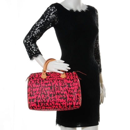 Louis Vuitton Monogram Graffiti Speedy 30 Fuchsia 2 of 7